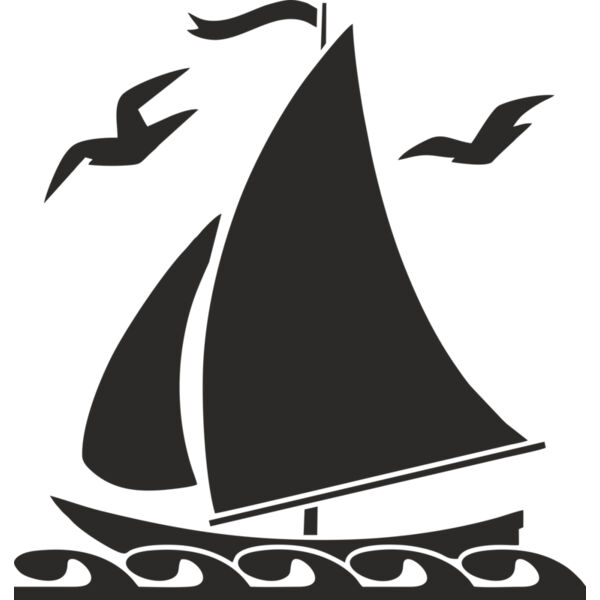 Segelboot Möwen Miniaturansicht