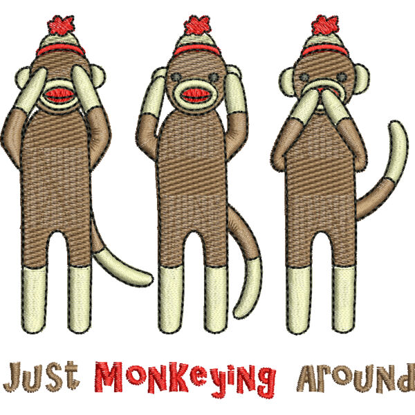 AFFEN MONKEYING AROUND NICHTS HÖREN SEHEN SAGEN Miniaturansicht